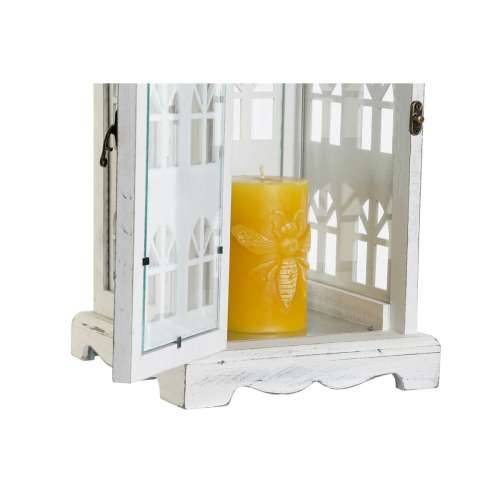 Laternas stends DKD Home Decor Premaz u shabby stilu Bijela Siva Drvo Kristal Mediteran 19 x 19 x 51 cm Cijena