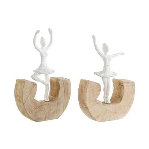 Ukrasna figura DKD Home Decor Bijela Smeđa Plesačica Klasičnog Plesa 17 x 6 x 24 cm (2 kom.) Cijena