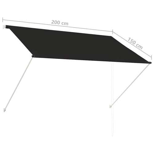 Tenda na uvlačenje 200 x 150 cm antracit - Antracit 200 x 150 cm 1 Cijena