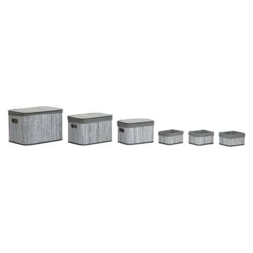 Set košara DKD Home Decor Bijela Siva Bambus Drvo MDF 51 x 35 x 33 cm Cijena