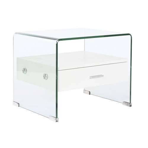 Noćni ormarić DKD Home Decor Bijela Providan Kristal Drvo MDF 50 x 40 x 45,5 cm Cijena