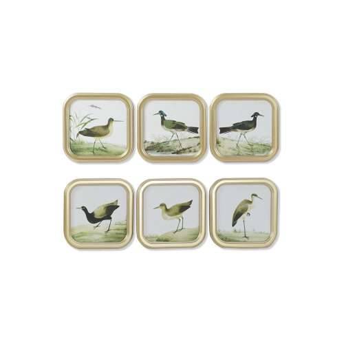 Slika DKD Home Decor ptice Cottage 30 x 2 x 30 cm (6 kom.) Cijena