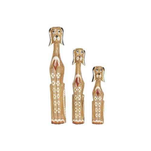 Ukrasna figura DKD Home Decor Bijela Smeđa Pas Tropsko 80 cm 16 x 9 x 100 cm Cijena