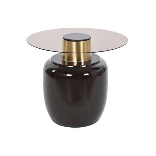 Pomoćni stolić DKD Home Decor Crna zlatan Metal Kristal 59 x 59 x 46 cm Cijena