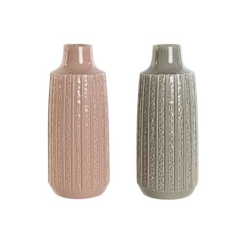 Vrč Home ESPRIT Roza Svjetlo siva Porculan 16 x 16 x 38 cm (2 kom.) Cijena