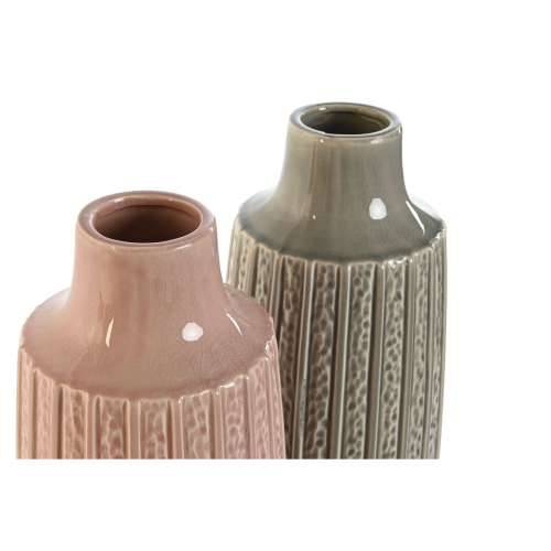 Vrč Home ESPRIT Roza Svjetlo siva Porculan 16 x 16 x 38 cm (2 kom.) Cijena