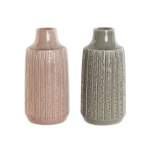 Vrč Home ESPRIT Siva Roza Porculan 15 x 15 x 31 cm (2 kom.) Cijena