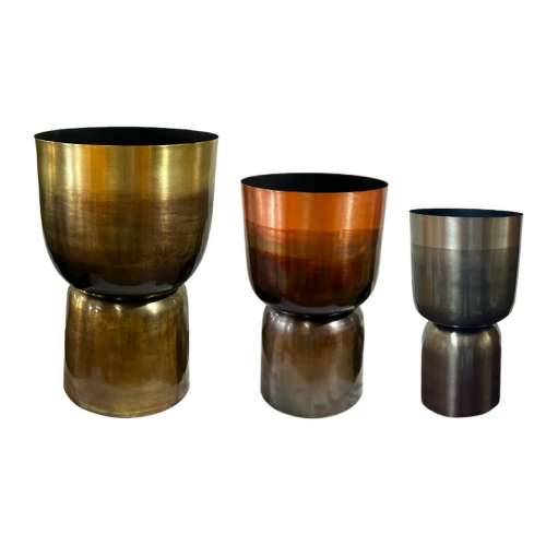 Set žardinjera Home ESPRIT Siva Bakar zlatan Metal 40 x 40 x 62 cm Cijena