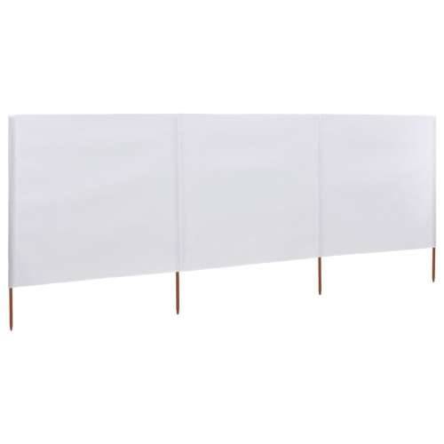 Vjetrobran s 3 panela od tkanine 400 x 120 cm bijeli