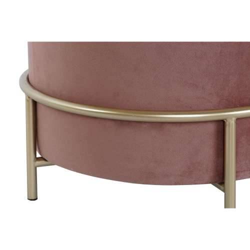 Naslonjač za Noge DKD Home Decor Roza zlatan Metal Baršun 48 x 48 x 47 cm Cijena