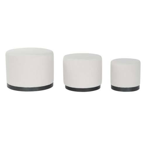 Naslonjač za Noge DKD Home Decor Bijela Crna Poliester Drvo MDF Scandi 60 x 60 x 45 cm (3 kom.) Cijena