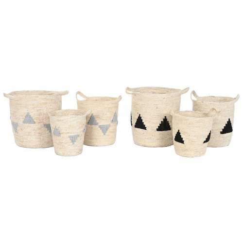 Set Košara Home ESPRIT Crna Siva Prirodno Morska trava Boho 33 x 33 x 40 cm (2 kom.) Cijena