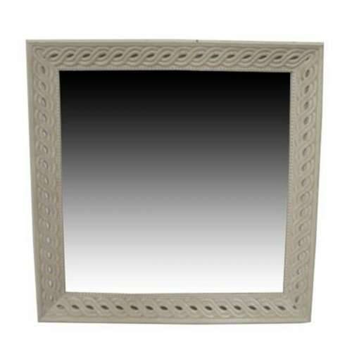 Zidno ogledalo Home ESPRIT Bijela Prirodno Drvo Manga romantični 92 x 6 x 92 cm Cijena