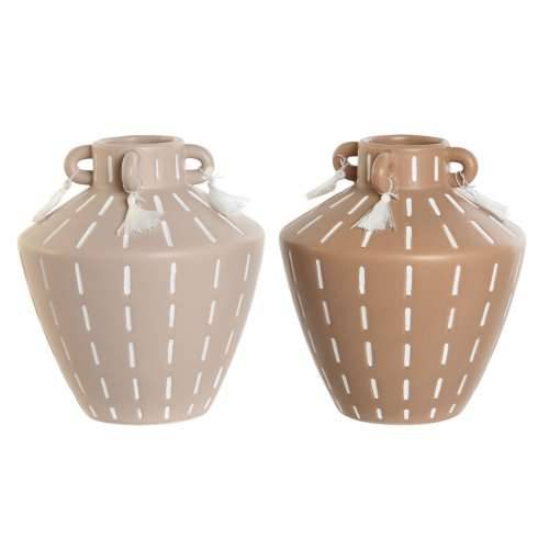 Vrč Home ESPRIT Smeđa Svijetlo smeđi Keramika Kolonijalni šiške 15,5 x 15,5 x 17,1 cm (2 kom.) Cijena