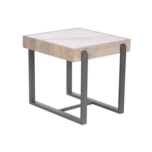 Pomoćni stolić Home ESPRIT Bijela Siva Prirodno Metal 50 x 50 x 50 cm Cijena