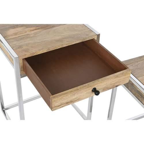 Set od dvije stolice Home ESPRIT Smeđa Srebrna Prirodno Čelik Drvo Manga 45,5 x 41 x 66,5 cm Cijena
