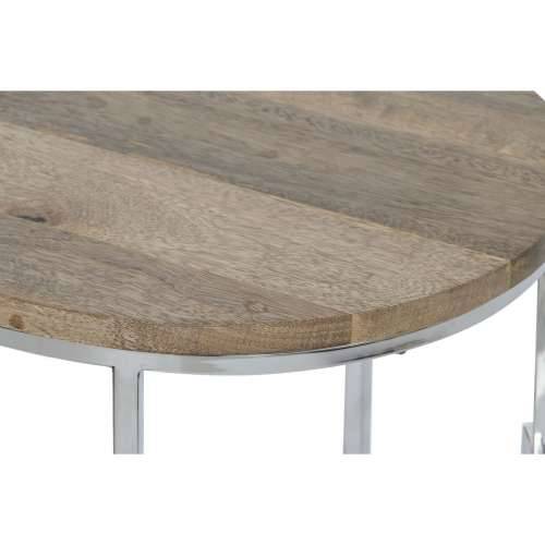 Set od tri stolice Home ESPRIT Smeđa Srebrna Prirodno Čelik Drvo Manga 49,5 x 49,5 x 62 cm Cijena