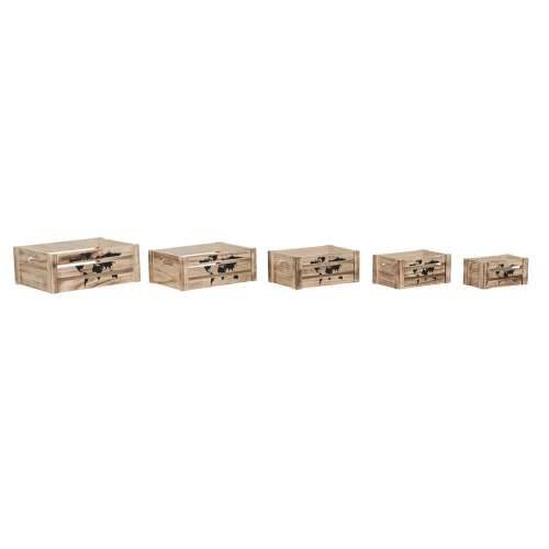 Set ukrasnih kutija Home ESPRIT Smeđa Crna Paulovnija Karta Svijeta 39 x 28 x 14,5 cm (5 Dijelovi) Cijena