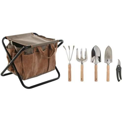 Komplet alata za vrtlarstvo Home ESPRIT Smeđa Poliester Aluminij 7 Dijelovi Cijena