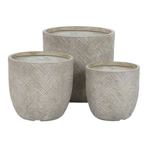 Set žardinjera Home ESPRIT Bež Kaljeno Staklo magnezij 44,5 x 44,5 x 43 cm (3 kom.) Cijena