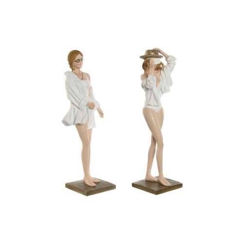 Ukrasna figura Home ESPRIT Bijela Bež Dama Mediteran 8 x 6,5 x 24,5 cm (2 kom.) Cijena