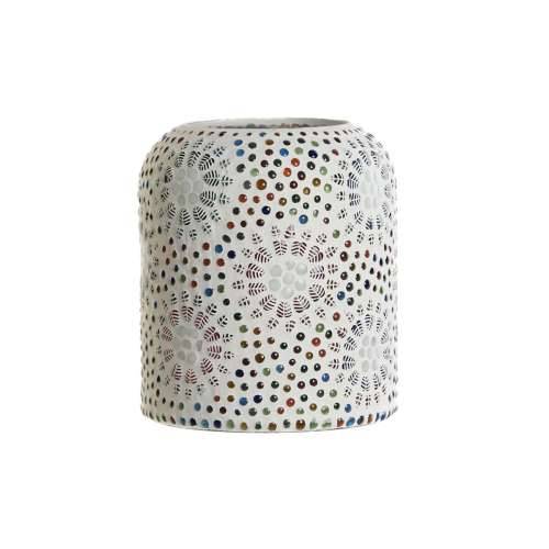 Stolna svjetiljka DKD Home Decor Bijela Pisana Aluminij Kristal 40 W 220 V 15 x 15 x 18 cm Cijena