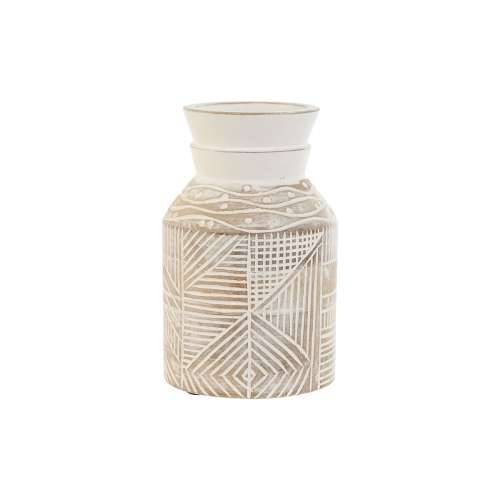Vrč Home ESPRIT Bijela Prirodno Drvo Manga Kolonijalni 15 x 15 x 38 cm Cijena