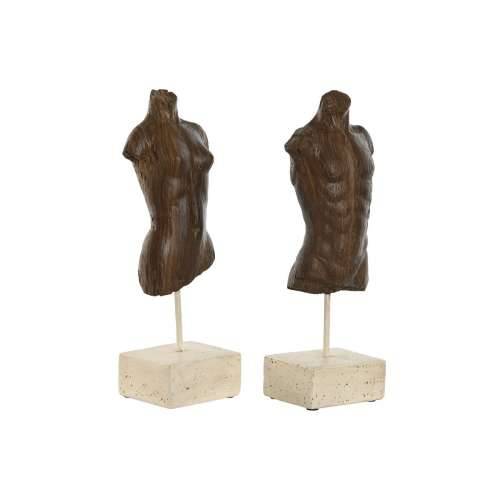 Ukrasna figura Home ESPRIT Bijela Svijetlo smeđi Bista 9,5 x 8 x 31 cm (2 kom.) Cijena
