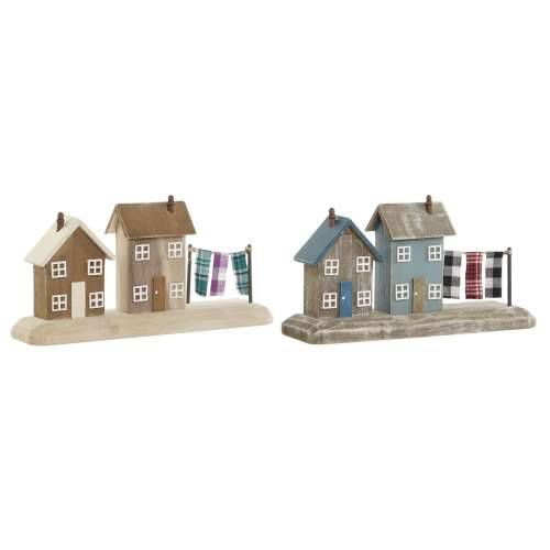 Ukrasna figura Home ESPRIT Plava Crvena Pisana Kuće 25,5 x 9 x 13,5 cm (2 kom.) Cijena