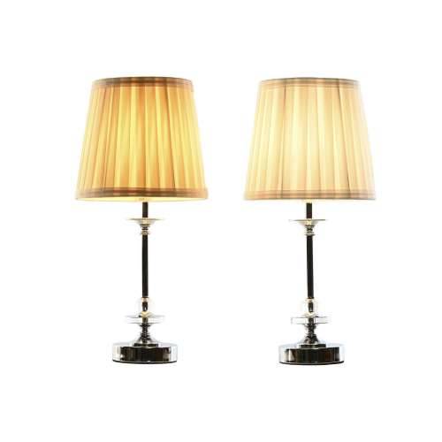 Stolna svjetiljka Home ESPRIT Bijela Bež Metal 25 W 220 V 20 x 20 x 43 cm (2 kom.) Cijena