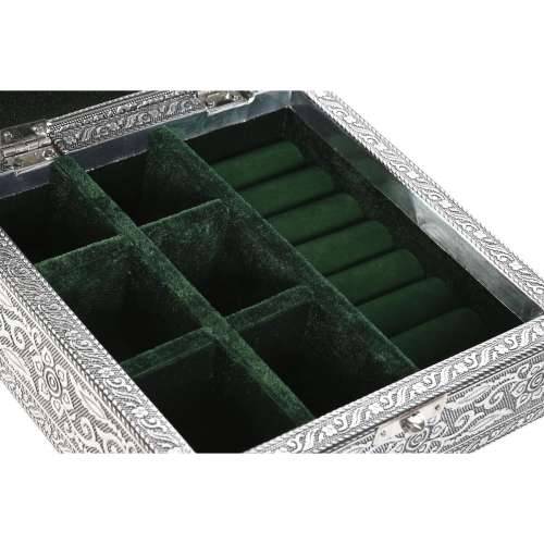 Kutija za nakit Home ESPRIT Zelena Srebrna Drvo Aluminij 18 x 18 x 6 cm Cijena