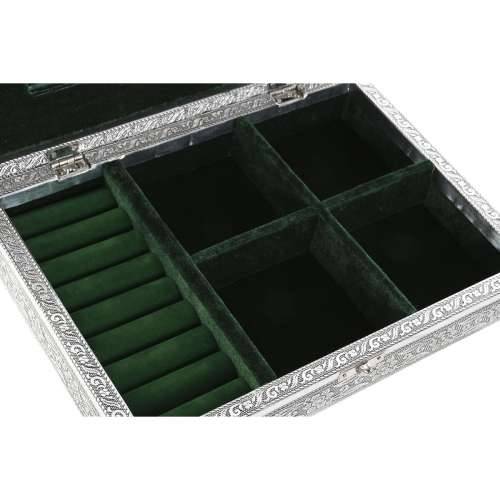 Kutija za nakit Home ESPRIT Zelena Srebrna Drvo Aluminij 27,5 x 20 x 5,4 cm Cijena