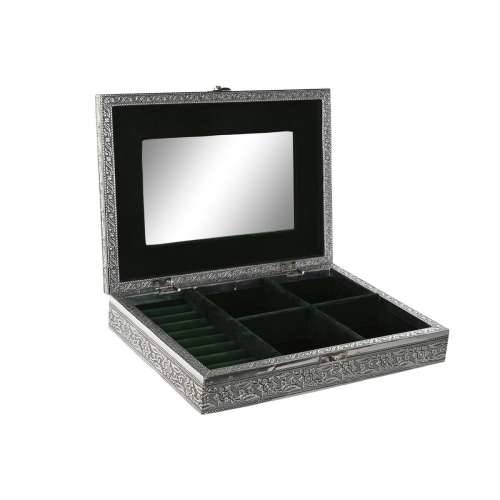 Kutija za nakit Home ESPRIT Zelena Srebrna Drvo Aluminij 27,5 x 20 x 5,4 cm Cijena
