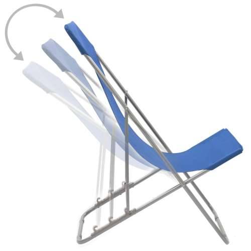 Sklopive stolice za plažu 2 kom čelik i tkanina Oxford plave Cijena
