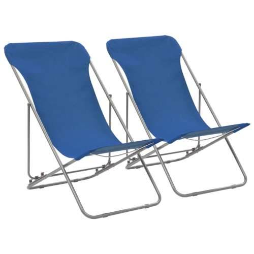 Sklopive stolice za plažu 2 kom čelik i tkanina Oxford plave Cijena