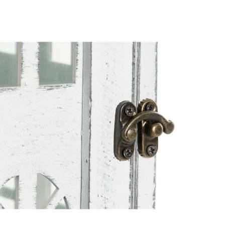 Laternas stends DKD Home Decor Premaz u shabby stilu Bijela Siva Drvo Kristal 19 x 19 x 42 cm Cijena