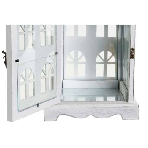 Laternas stends DKD Home Decor Premaz u shabby stilu Bijela Siva Drvo Kristal 19 x 19 x 42 cm Cijena