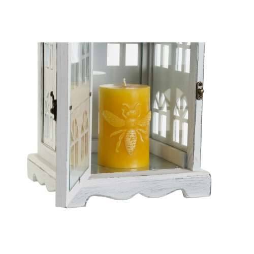 Laternas stends DKD Home Decor Premaz u shabby stilu Bijela Siva Drvo Kristal 19 x 19 x 42 cm Cijena