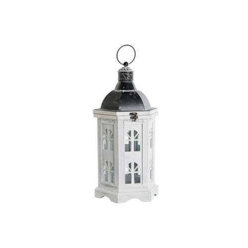 Laternas stends DKD Home Decor Premaz u shabby stilu Bijela Tamno sivo Drvo Kristal 19 x 17 x 39 cm Cijena