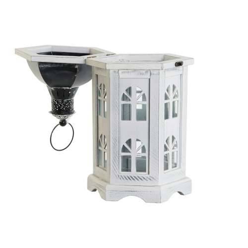 Laternas stends DKD Home Decor Premaz u shabby stilu Bijela Tamno sivo Drvo Kristal 19 x 17 x 39 cm Cijena