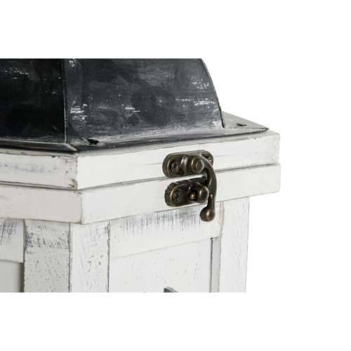Laternas stends DKD Home Decor Premaz u shabby stilu Bijela Tamno sivo Drvo Kristal 19 x 17 x 39 cm Cijena