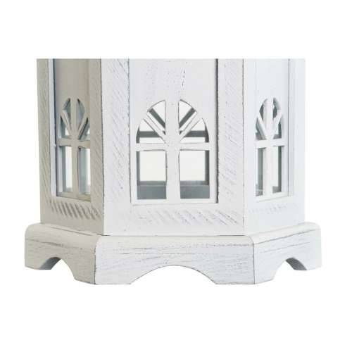 Laternas stends DKD Home Decor Premaz u shabby stilu Bijela Tamno sivo Drvo Kristal 19 x 17 x 39 cm Cijena