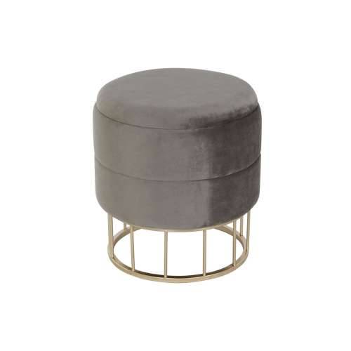 Naslonjač za Noge DKD Home Decor zlatan Tamno sivo Poliester Metal 38 x 38 x 41 cm Cijena
