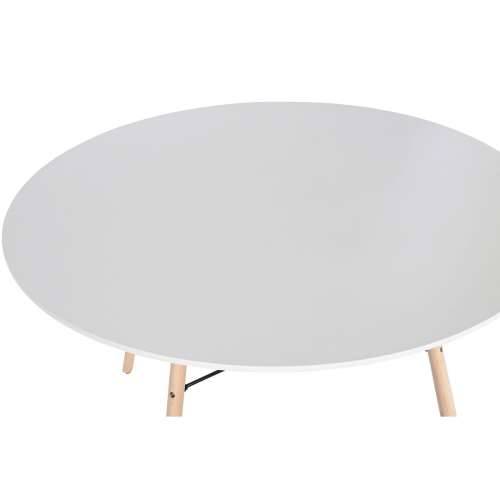 Blagavaonski stol Home ESPRIT Bijela Crna Prirodno Breza Drvo MDF 120 x 120 x 74 cm Cijena