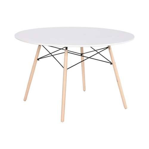 Blagavaonski stol Home ESPRIT Bijela Crna Prirodno Breza Drvo MDF 120 x 120 x 74 cm Cijena
