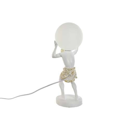 Stolna svjetiljka Home ESPRIT Bijela zlatan Smola Plastika 220 V 18 x 17 x 44 cm Cijena