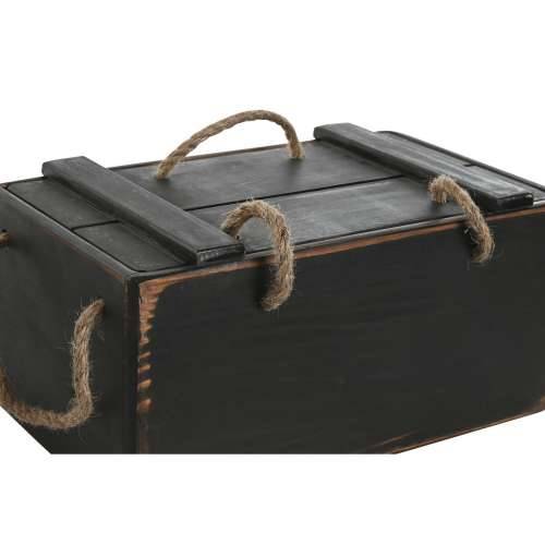 Kutije za odlaganje Home ESPRIT Crna Jelovina 38 x 24 x 20 cm 3 Dijelovi Cijena