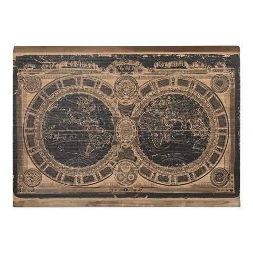 Zidni Ukras Home ESPRIT Crna Prirodno Karta Svijeta 149 x 2 x 105 cm Cijena