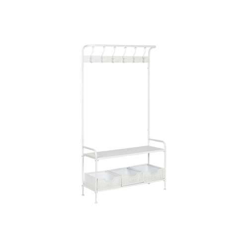 Vješalica za kapute s policom Home ESPRIT Bijela Metal Loft 110 x 36 x 186 cm Cijena