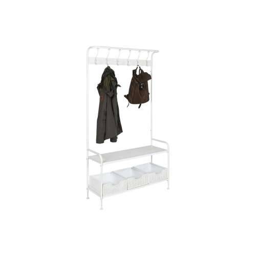 Vješalica za kapute s policom Home ESPRIT Bijela Metal Loft 110 x 36 x 186 cm Cijena
